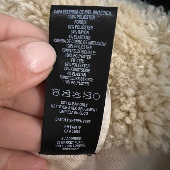 Anthropologie Akemi + Kin Alonna Teddy Layering Vest Cream Off White Sherpa OS - Picture 8 of 13